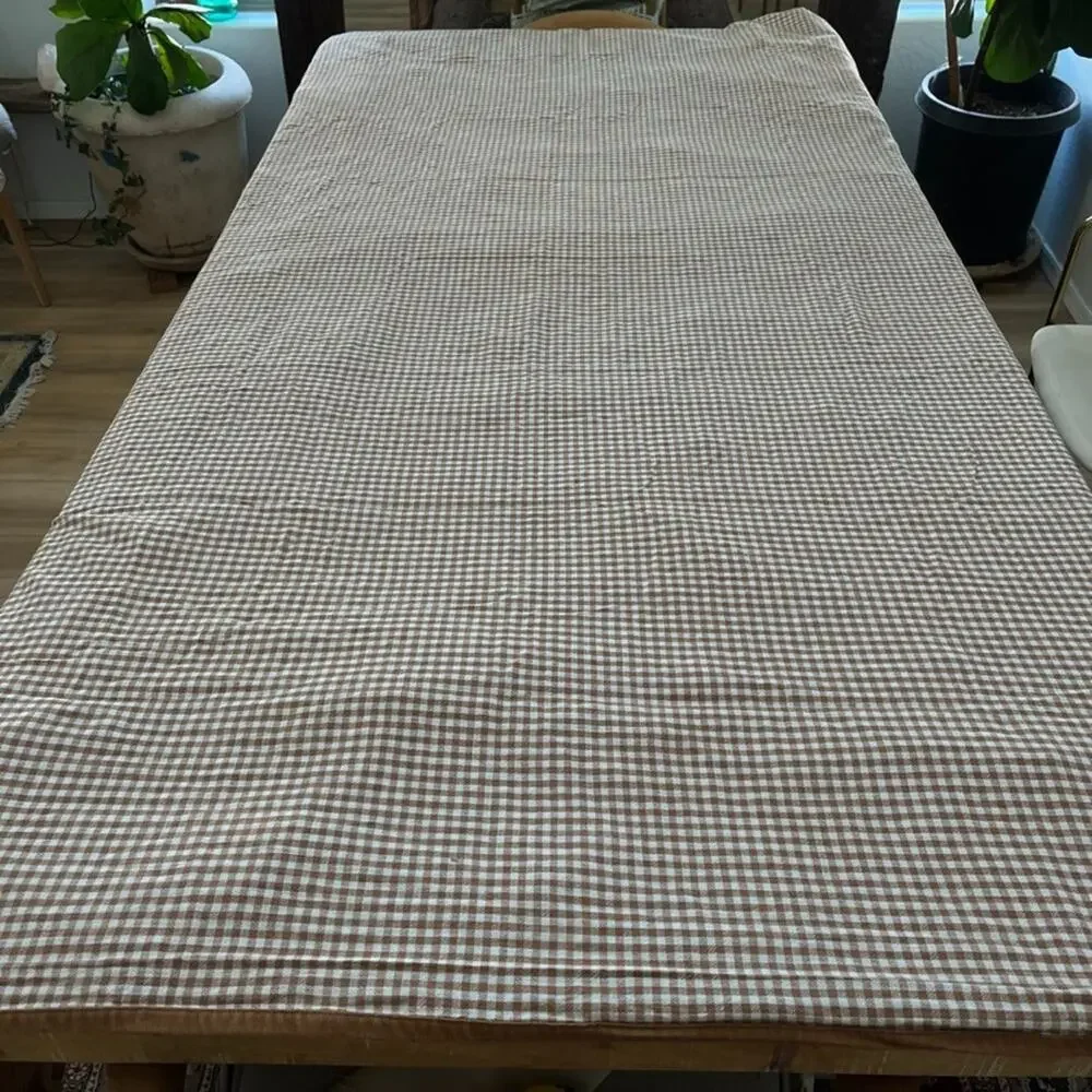 Threshold Cotton Full Double Duvet Cover & Pillow Sham Set Brown & White Gingham
